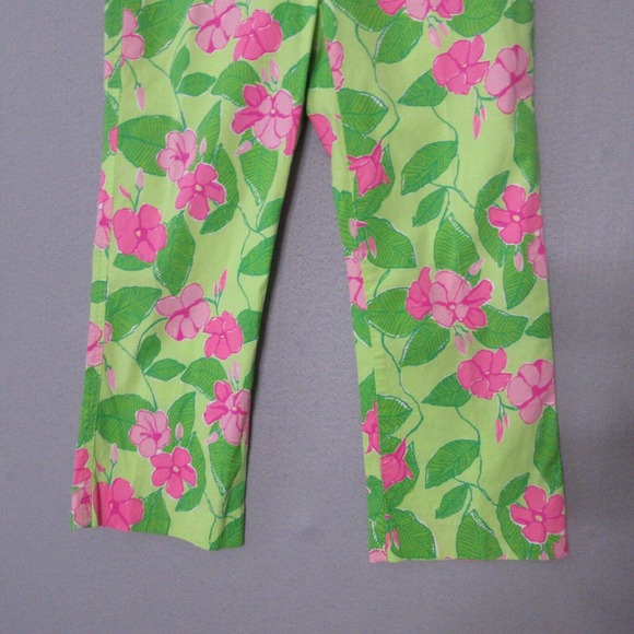 Vintage Lilly Pulitzer Pants Floral Pink Green - Picture 4 of 14